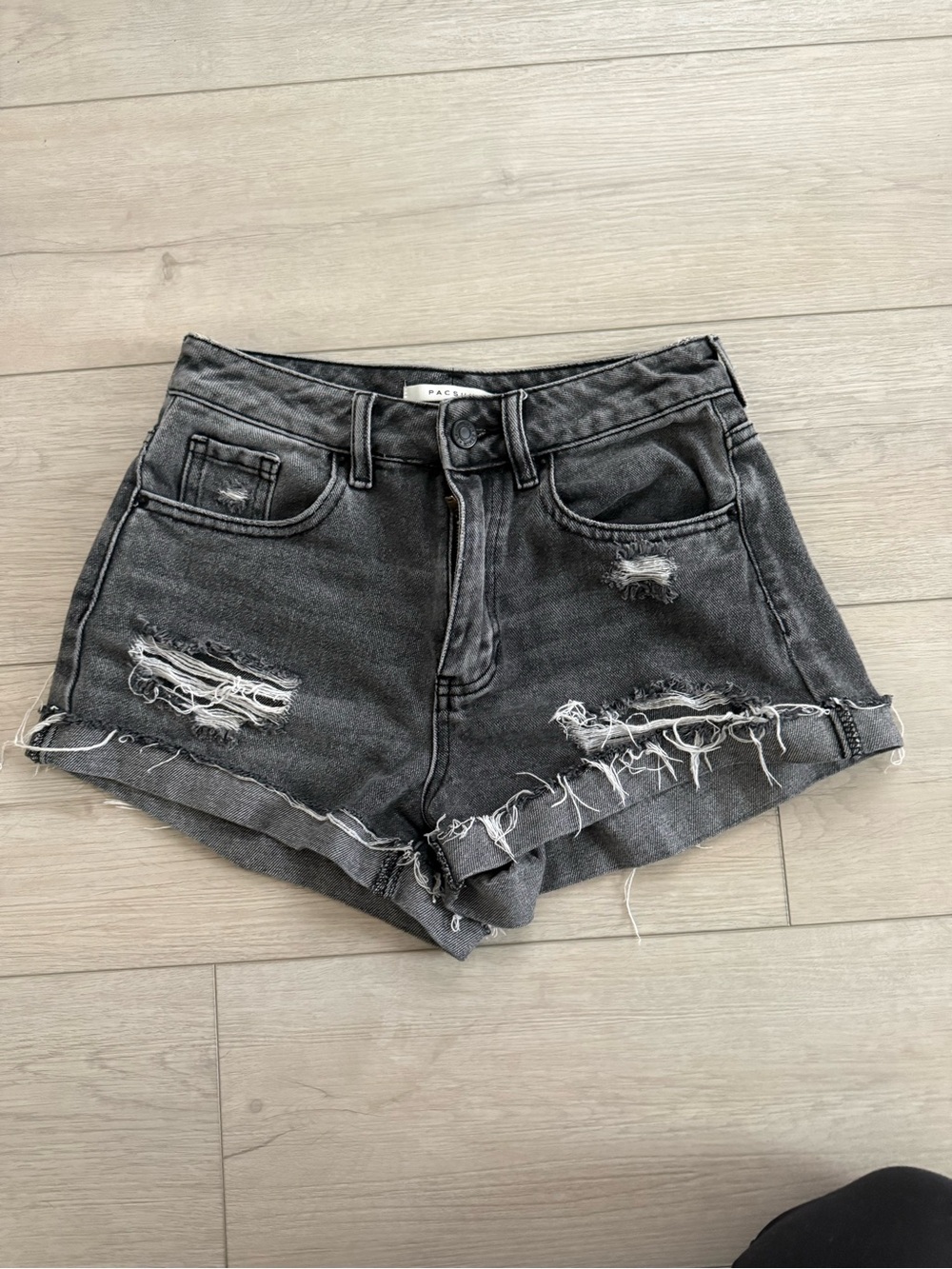 PAC sun Distressed dark grey Denim Shorts-24